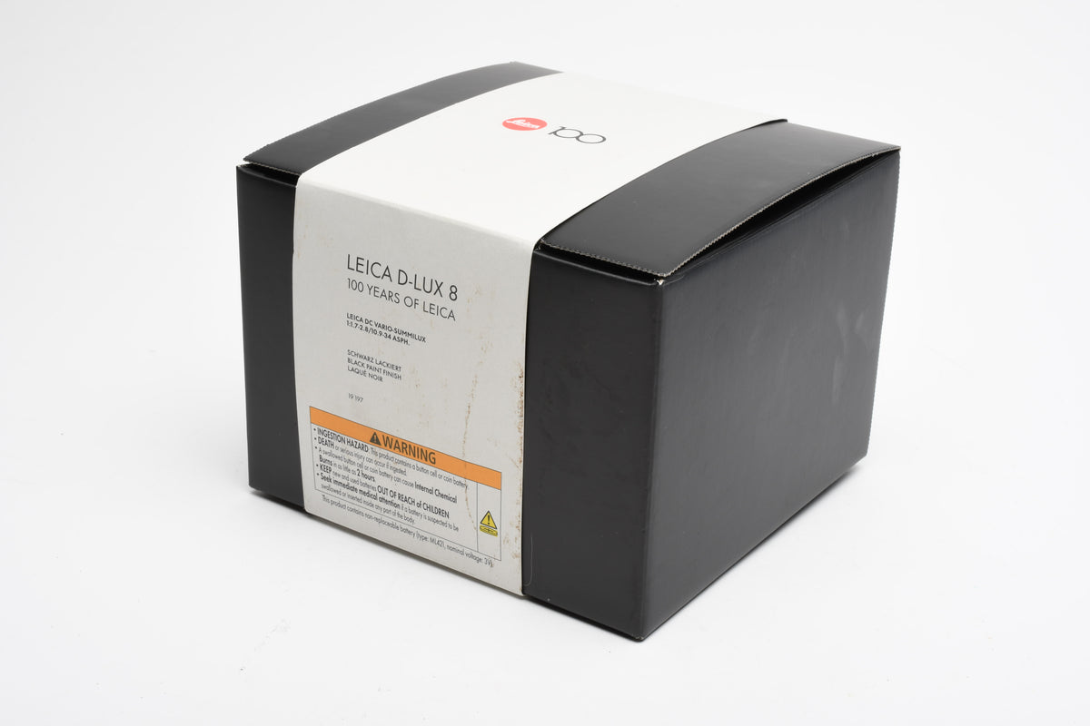 Leica D-Lux 8 "100 Years of Leica" 17MP, Thumb Grip, 2batts, Books, Boxed, Mint-