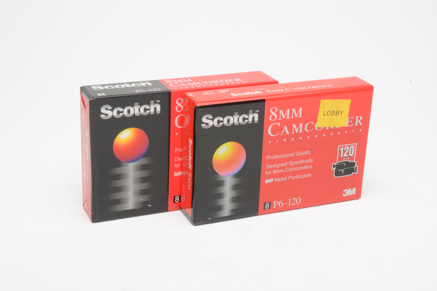 2X Scotch 8mm P6-120 Video 8 tape