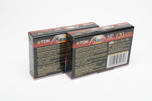 2X TDK 8mm MP 120 Video 8 tape