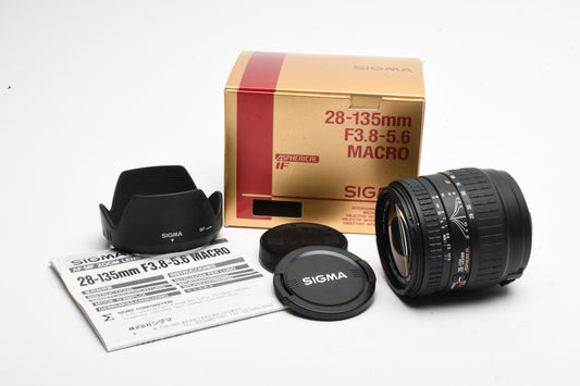 Sigma AF 28-135mm f3.8-5.6 Macro Asph. IF Sigma Mount, Boxed