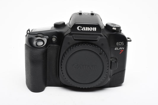 Canon Elan 7 35mm SLR body, cap, strap, Great! Fully tested, Boxed