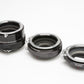 Vivitar Auto Extension Tube Set AT-3 36mm, 20mm, 12mm for NIKON F (Non AI) +case