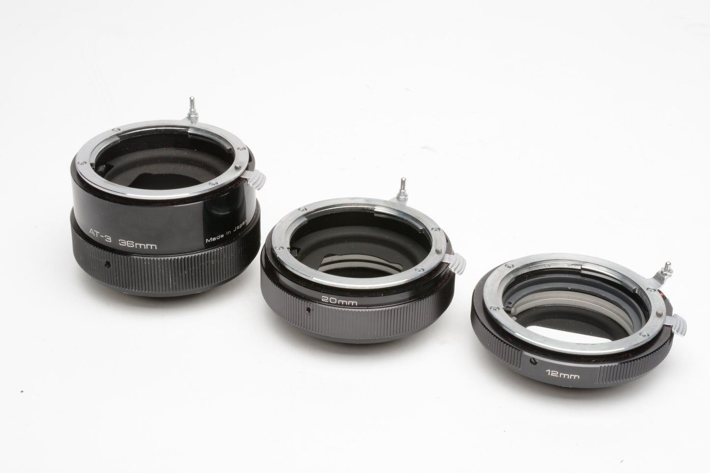 Vivitar Auto Extension Tube Set AT-3 36mm, 20mm, 12mm for NIKON F (Non AI) +case