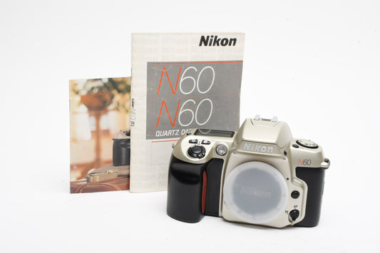 Nikon N60 35mm SLR Body Only, Very clean & Tested + Manual