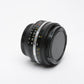 Nikon Nikkor 50mm f1.8 AI-S lens, clean, sharp, great compact prime lens + Caps