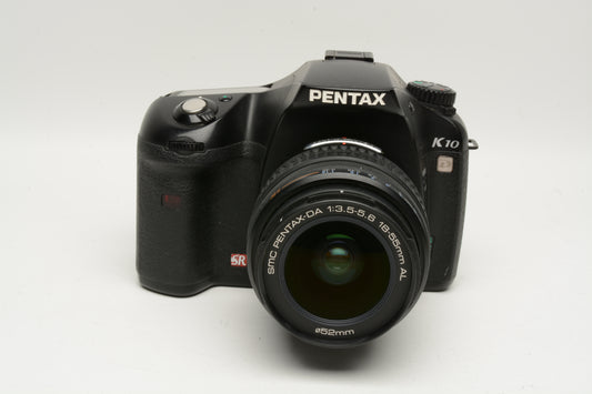 Pentax K10D DSLR camera w/18-55mm f3.5-5.6 AL zoom, Only 12,484 Acts, Good!