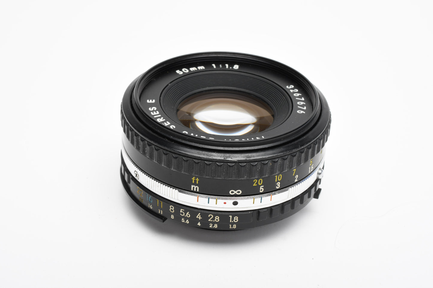 Nikon 50mm f1.8 Series E lens w/caps Chrome pancake prime lens, Nice!