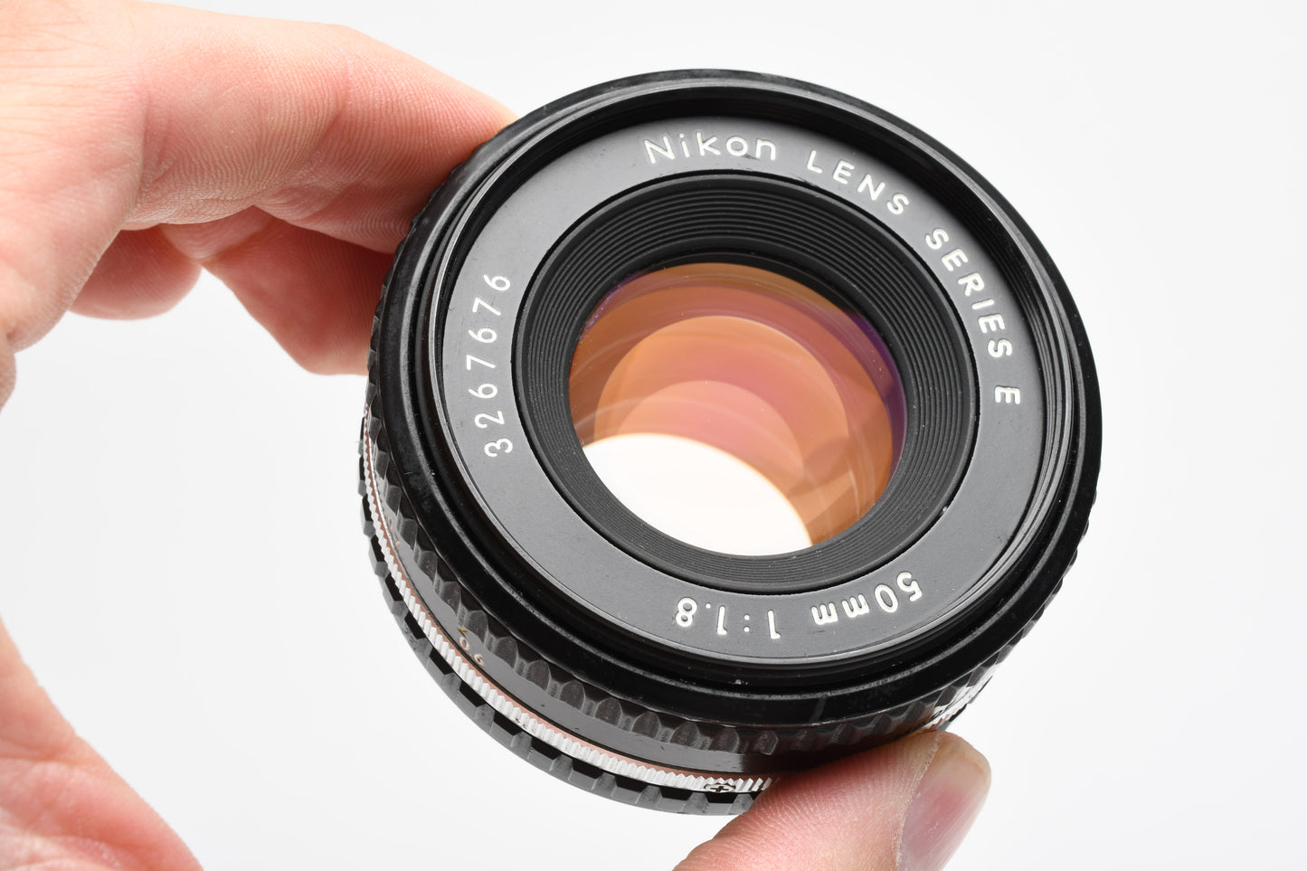 Nikon 50mm f1.8 Series E lens w/caps Chrome pancake prime lens, Nice!