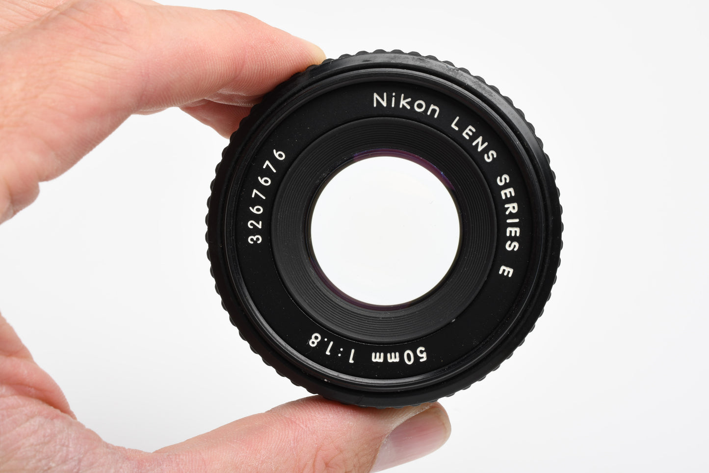 Nikon 50mm f1.8 Series E lens w/caps Chrome pancake prime lens, Nice!