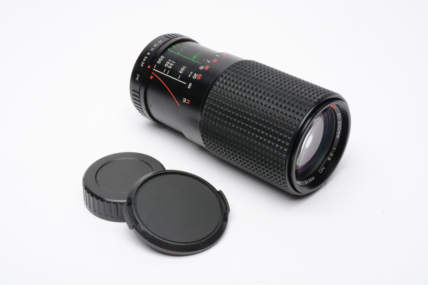 Albinar ADG 80-200mm f3.9 zoom lens for Pentax PK Mount, caps