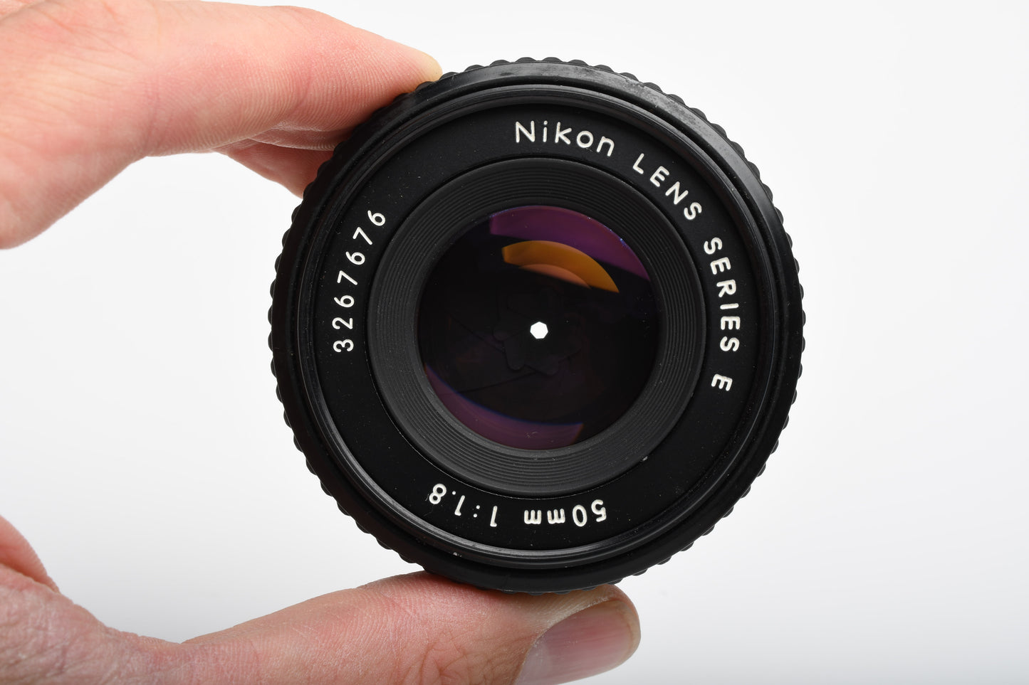 Nikon 50mm f1.8 Series E lens w/caps Chrome pancake prime lens, Nice!