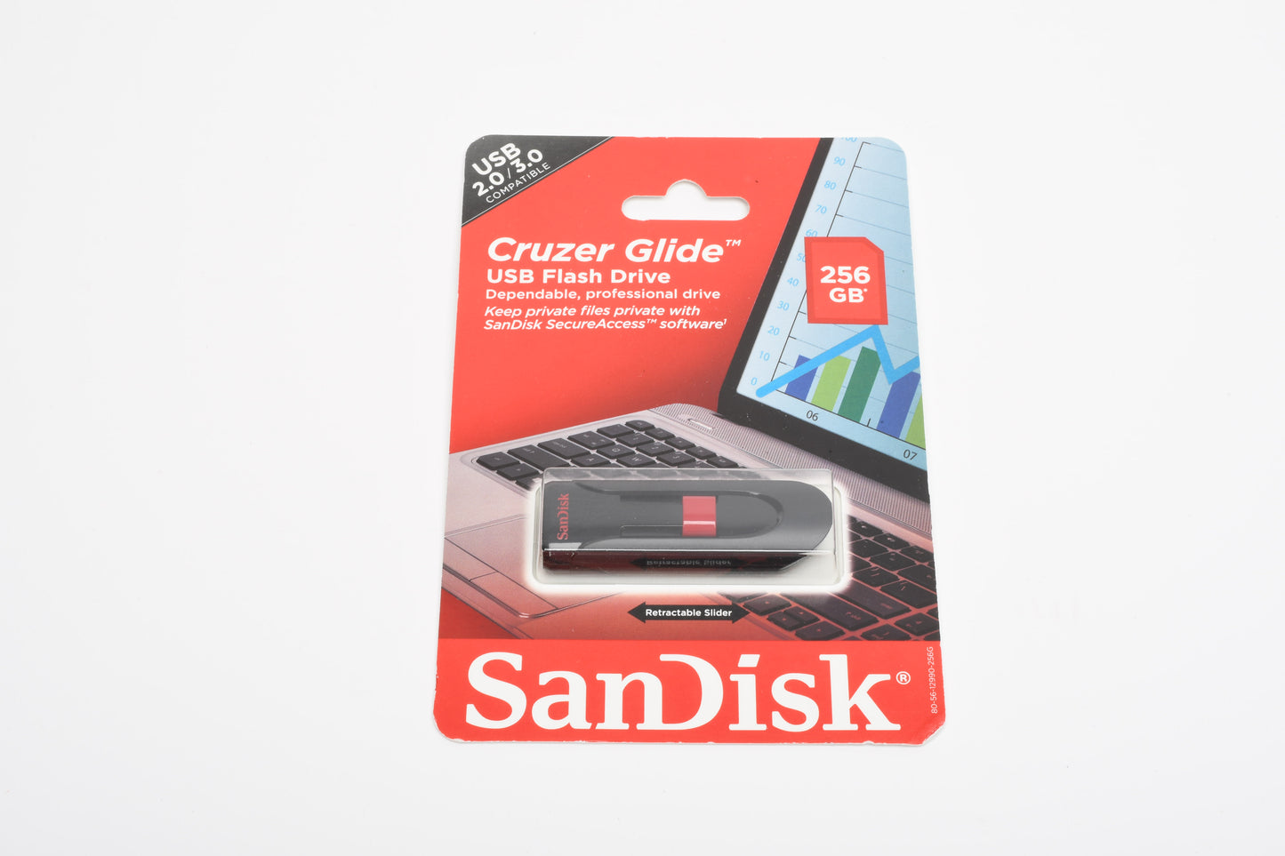 SanDisk 256GB USB 2.0/3.0 Flash Drive, New in Blister Pack