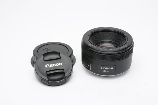 Canon EF 50mm f1.8 STM Prime lens, caps, gently used