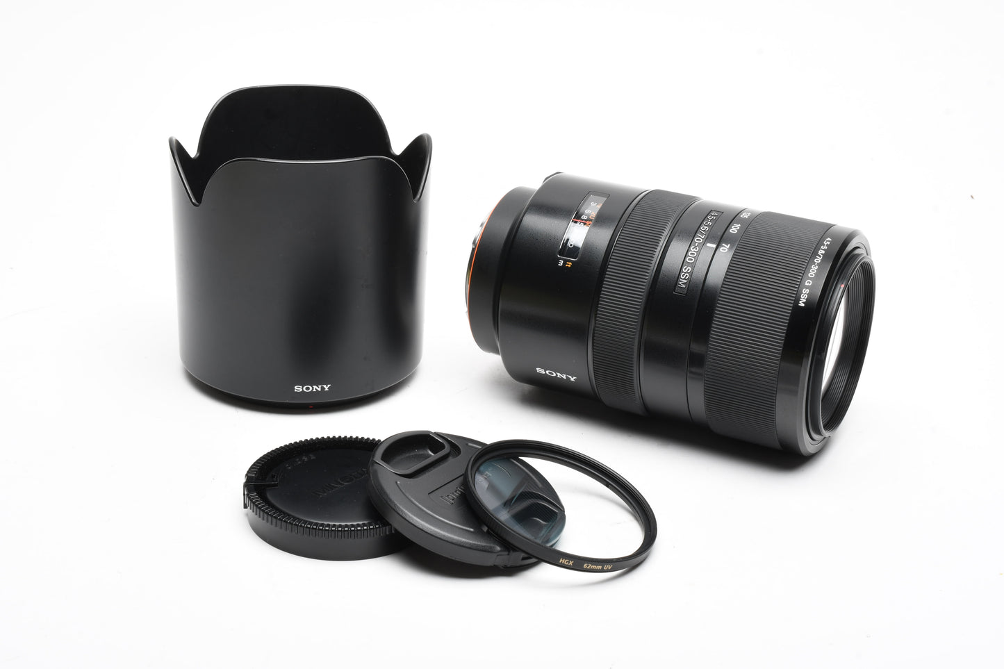 Sony 70-300mm F4.5-5.6 G SSM Zoom Lens SAL70300G, Hood+UV
