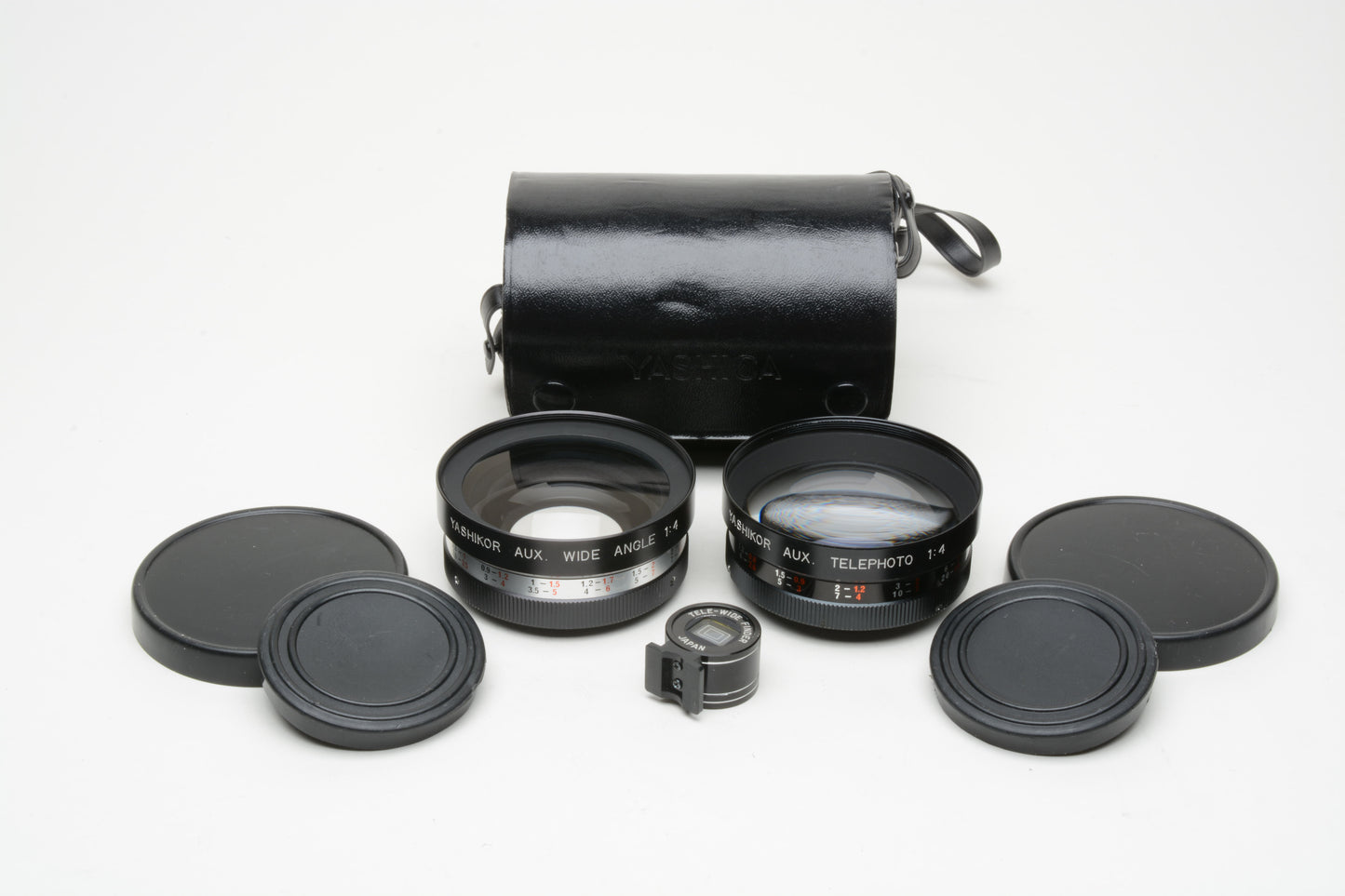 Yashica Yashikor Wide Angle, Telephoto, Finder set in case (Y110 & Y112)