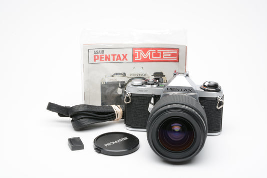 Pentax ME 35mm SLR Body w/28-80mm zoom, new seals, strap, manuals, Nice!