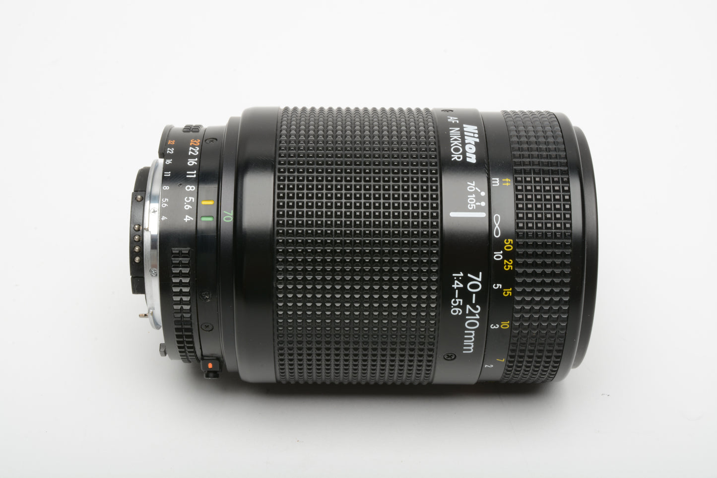 Nikon AF Nikkor 70-210mm F4-5.6 zoom lens, caps, 1A filter and rubber hood