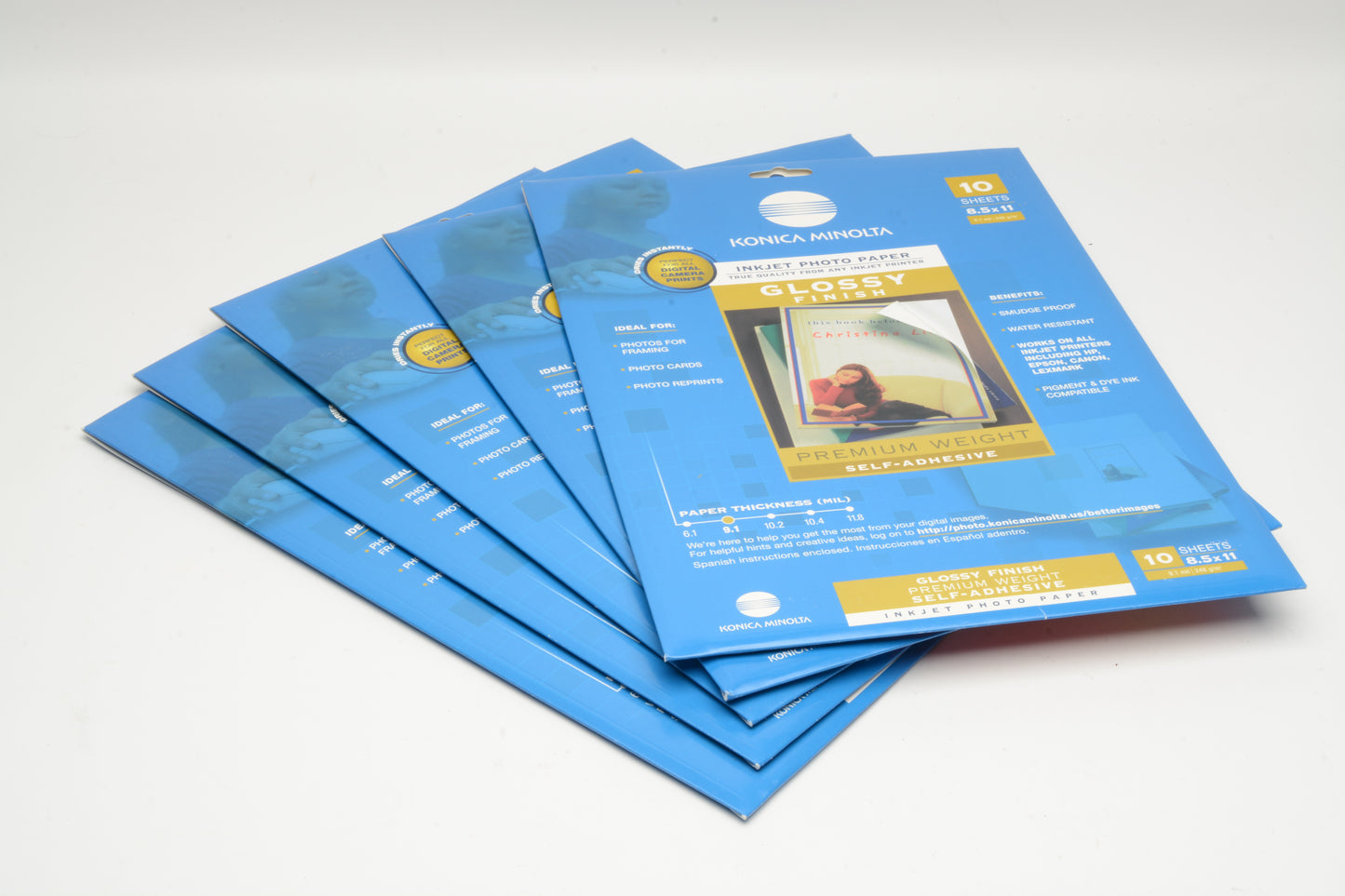 50 sheets Konica Minolta Ink Adhesive Jet Photo Paper 8.5x11" Glossy