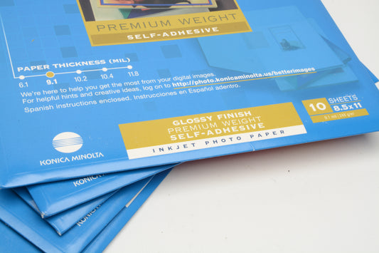 50 sheets Konica Minolta Ink Adhesive Jet Photo Paper 8.5x11" Glossy