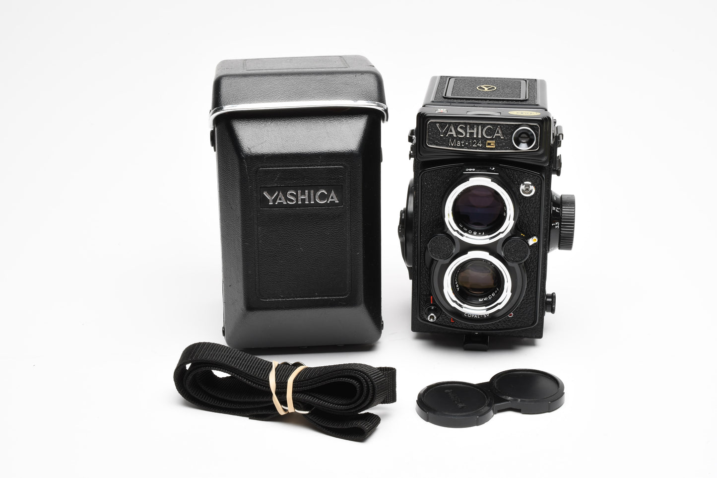 Yashica Mat 124G 120 TLR camera w/80mm f3.5 lens, +Case, Tested, Mint-
