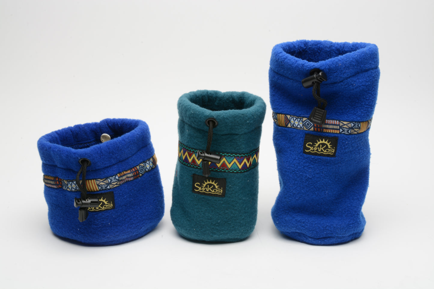 Set of 3 Sunkosi soft lens pouches (8", 6", and 4.5'), String tie, Clean