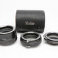 Vivitar Extension Tube Set AT-3 36mm, 20mm, 12mm for NIKON F (Non AI) +case