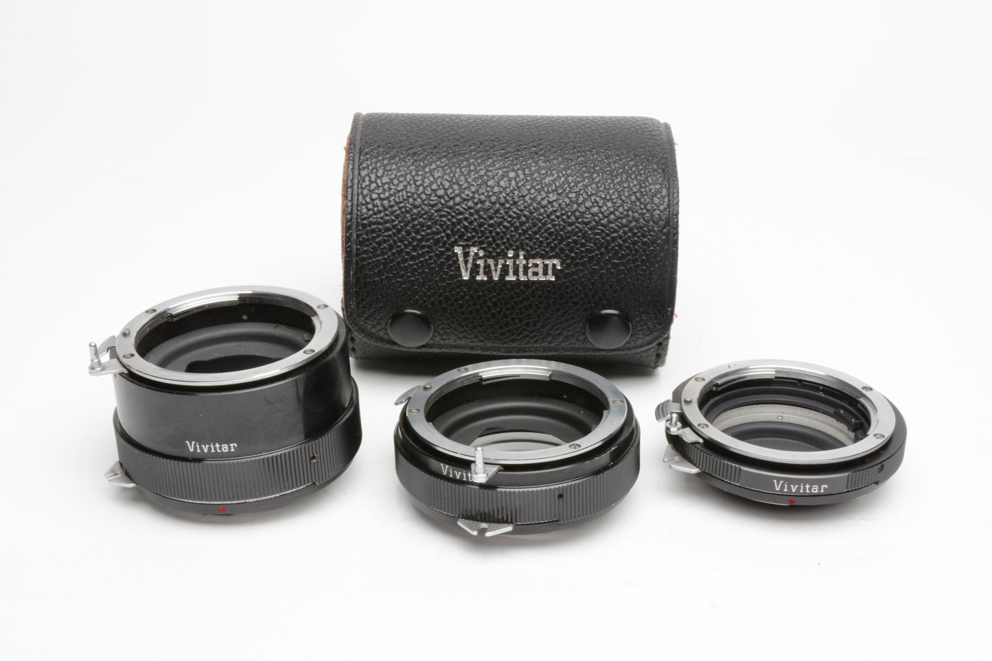 Vivitar Extension Tube Set AT-3 36mm, 20mm, 12mm for NIKON F (Non AI) +case