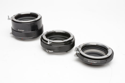 Vivitar Extension Tube Set AT-3 36mm, 20mm, 12mm for NIKON F (Non AI) +case