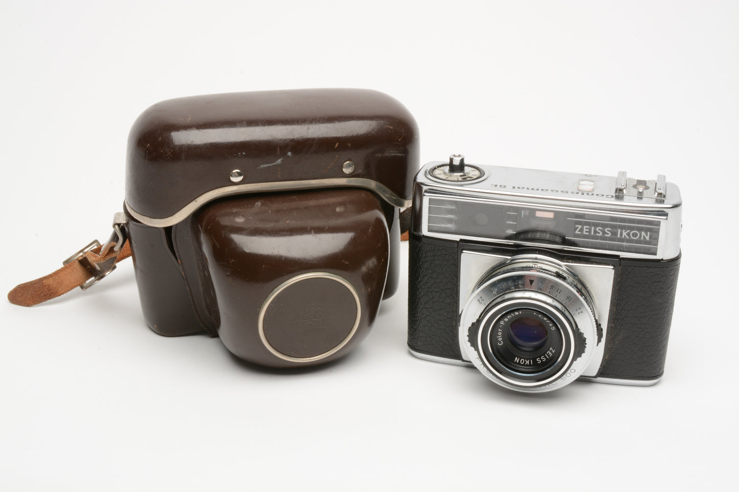 Zeiss-Ikon Contessamat SE Prontor-Matic 500 with leather case, Tested, works!