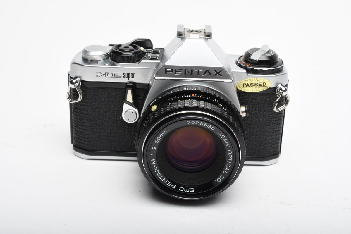 Pentax ME Super 35mm SLR w/50mm f2, Strap, New seals, Tested, Clean!