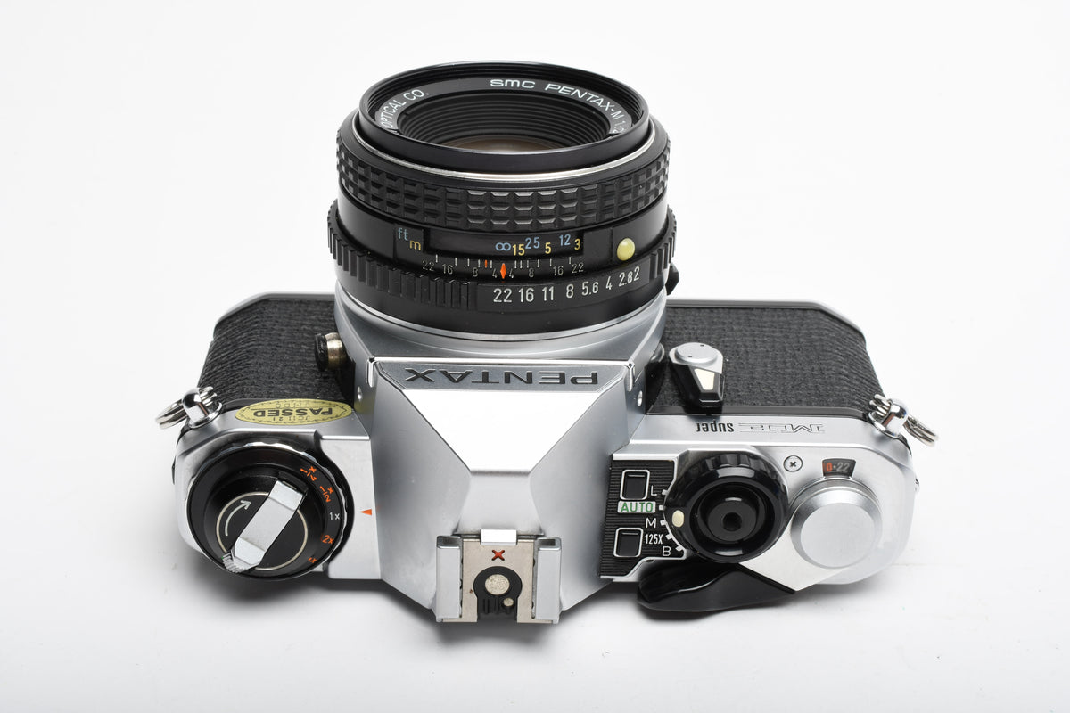 Pentax ME Super 35mm SLR w/50mm f2, Strap, New seals, Tested, Clean!