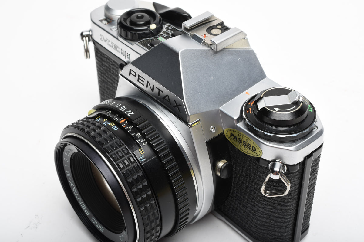 Pentax ME Super 35mm SLR w/50mm f2, Strap, New seals, Tested, Clean!