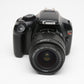 Canon EOS  Rebel T3 w/18-55mm f3.5-5.6 IS II lens, batt+charger Only 503 Acts!!