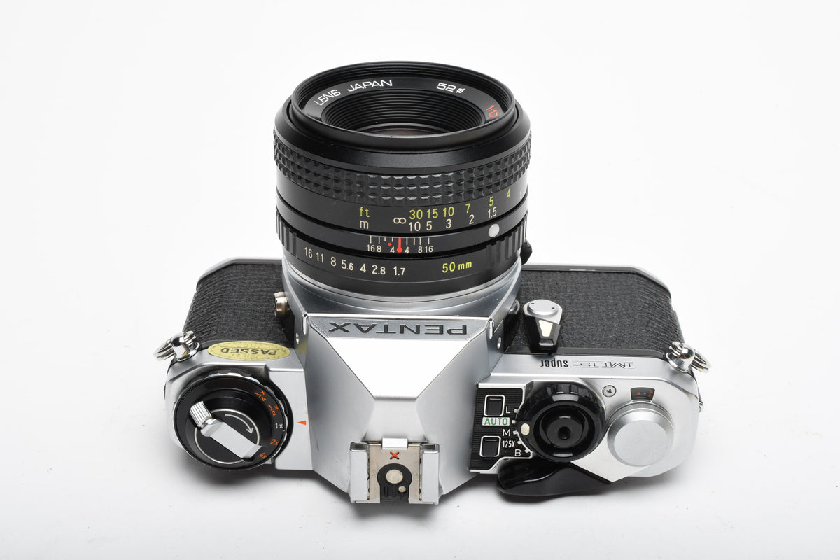 Pentax ME Super 35mm SLR w/50mm f1.7, Strap, New seals, Tested, Nice!