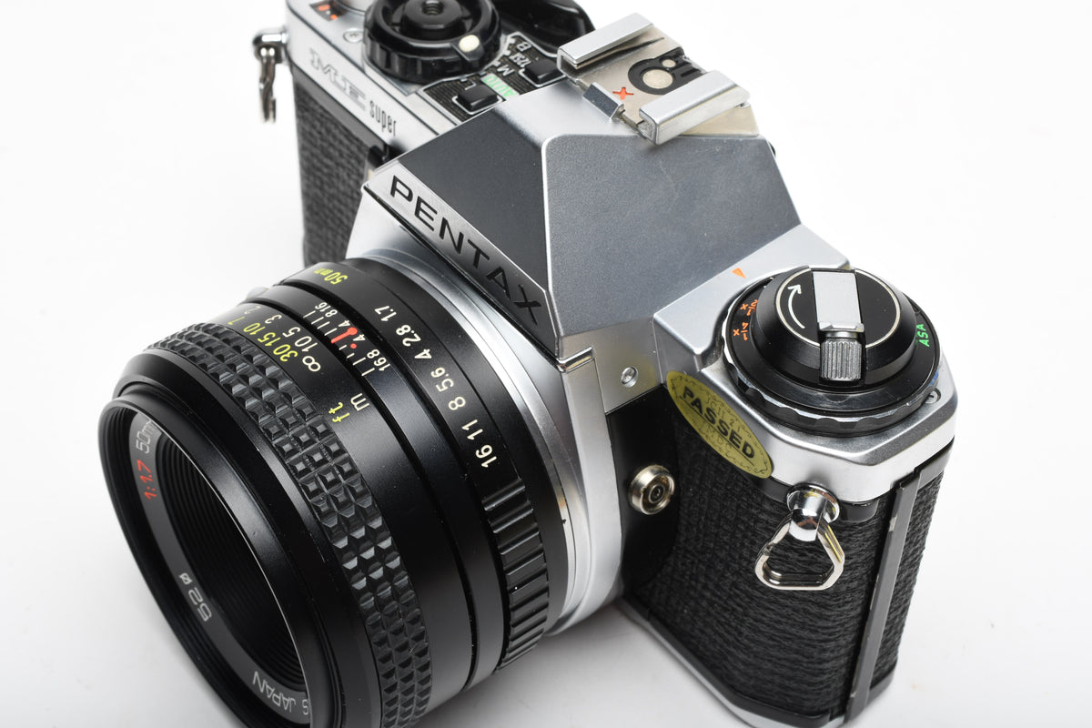 Pentax ME Super 35mm SLR w/50mm f1.7, Strap, New seals, Tested, Nice!
