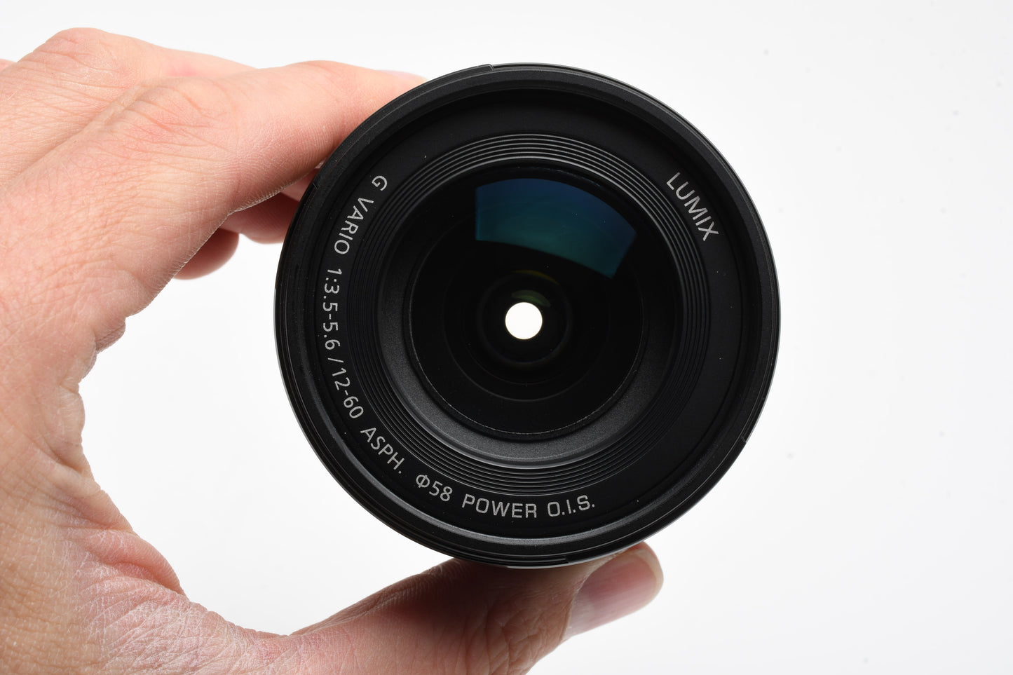 Panasonic Lumix G Vario 12-60mm f3.5-5.6 Asph. Power O.I.S. w/Hood, Caps