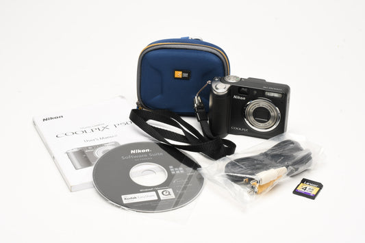 Nikon Coolpix P50 8.1MP Digital Point&Shoot, Case, 4GB SD, cables+CD, Great!
