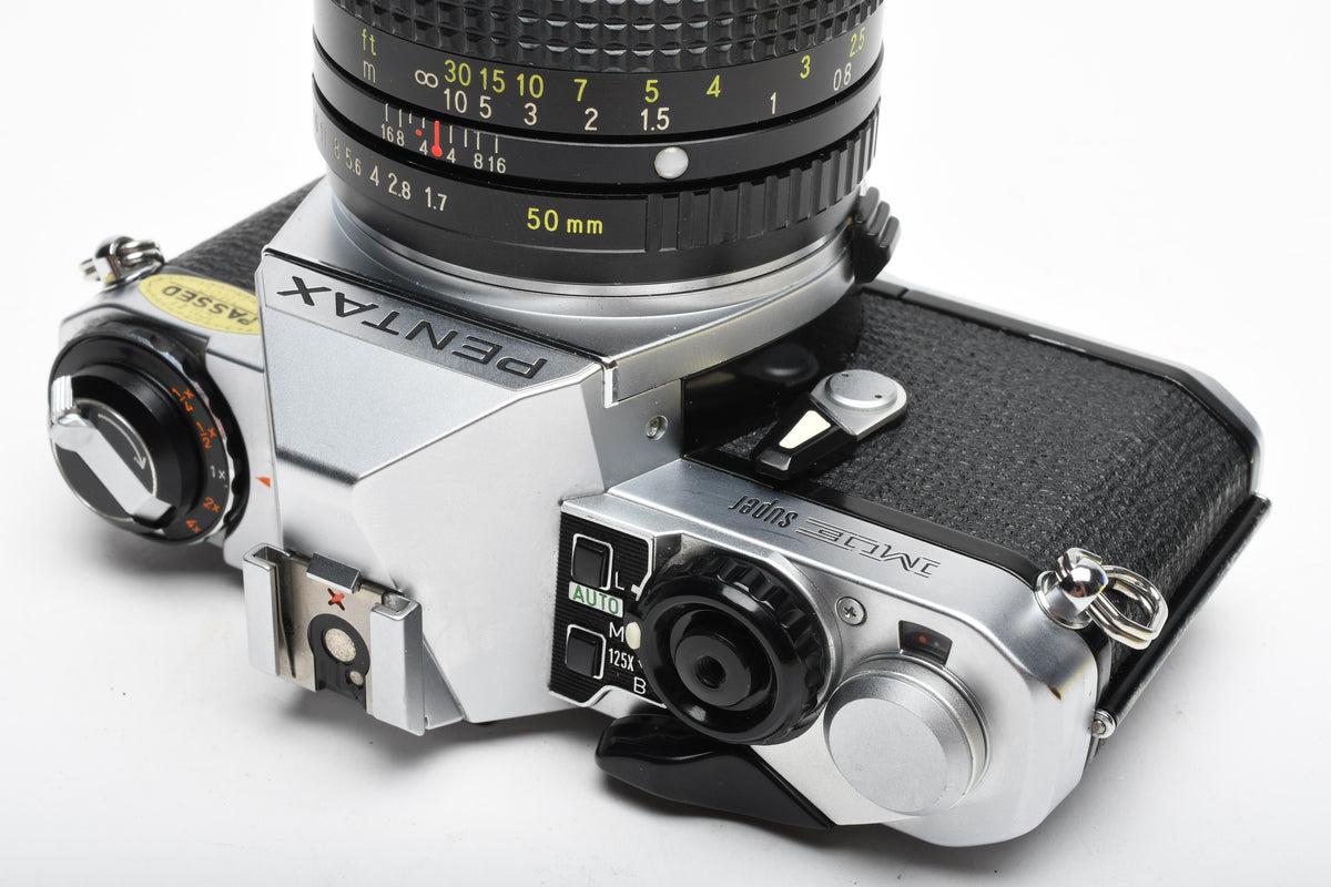 Pentax ME Super 35mm SLR w/50mm f1.7, Strap, New seals, Tested, Nice!