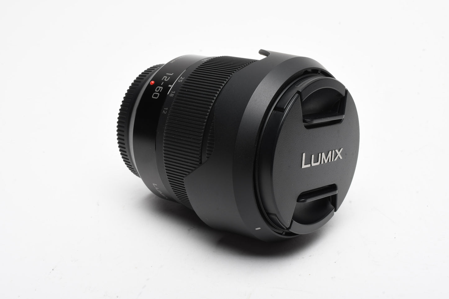 Panasonic Lumix G Vario 12-60mm f3.5-5.6 Asph. Power O.I.S. w/Hood, Caps