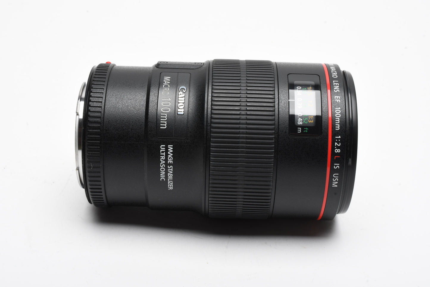 Canon EF 100mm f2.8L IS Macro USM lens, caps, very sharp, Mint-