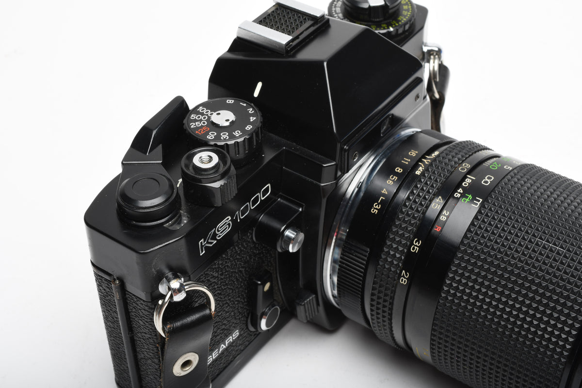 Sears KS1000 35mm SLR w/Access 28-80mm f3.5-4.5 zoom lens, winder strap, new seals
