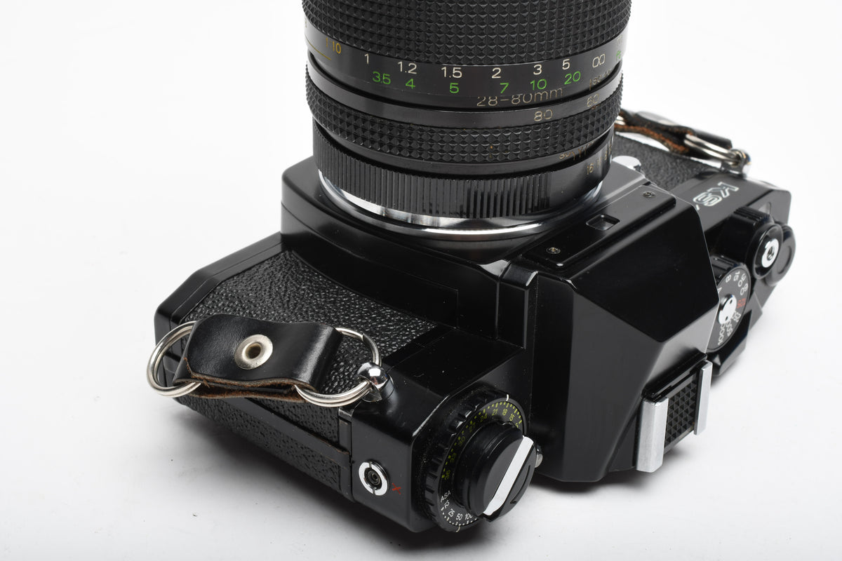 Sears KS1000 35mm SLR w/Access 28-80mm f3.5-4.5 zoom lens, winder strap, new seals