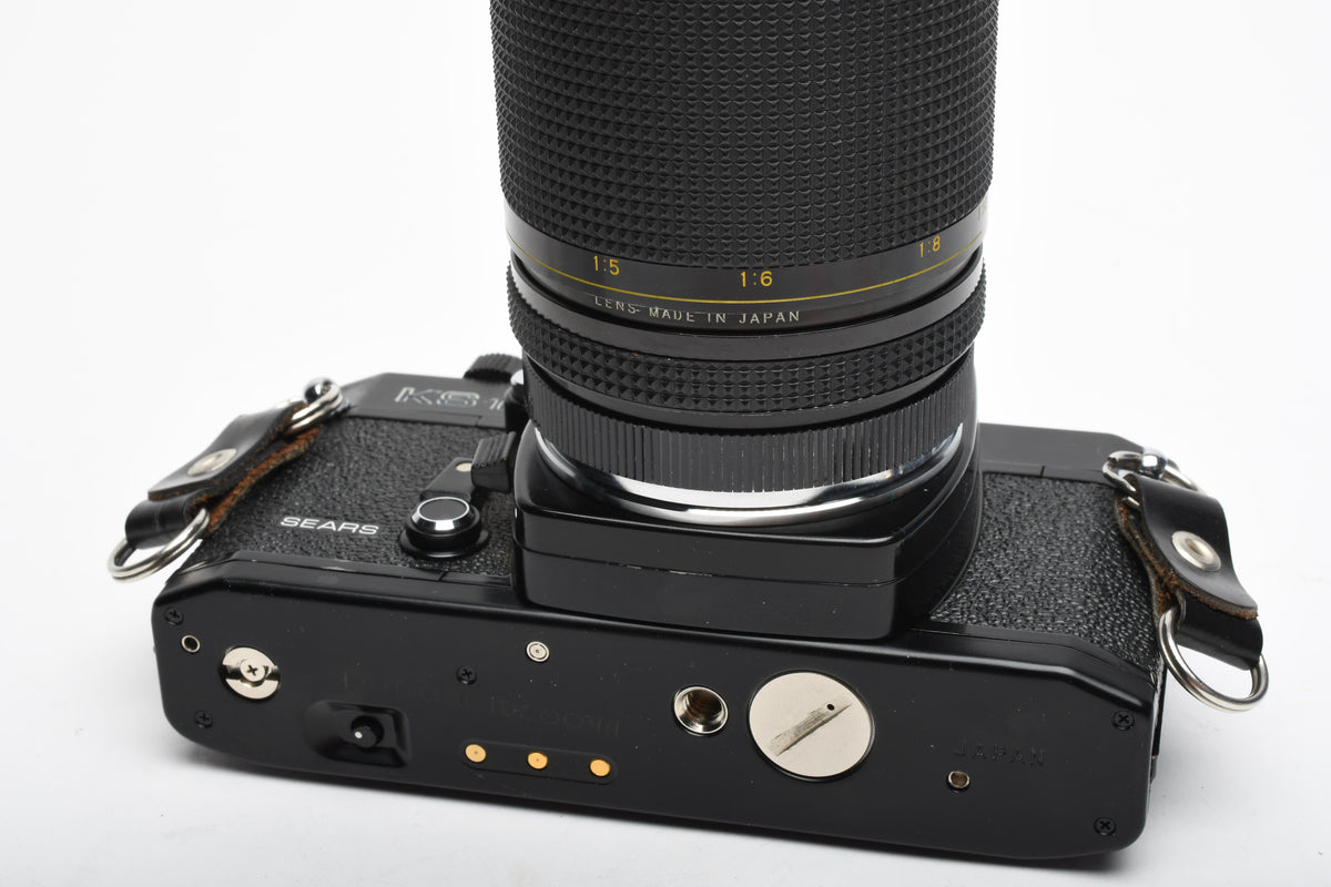 Sears KS1000 35mm SLR w/Access 28-80mm f3.5-4.5 zoom lens, winder strap, new seals