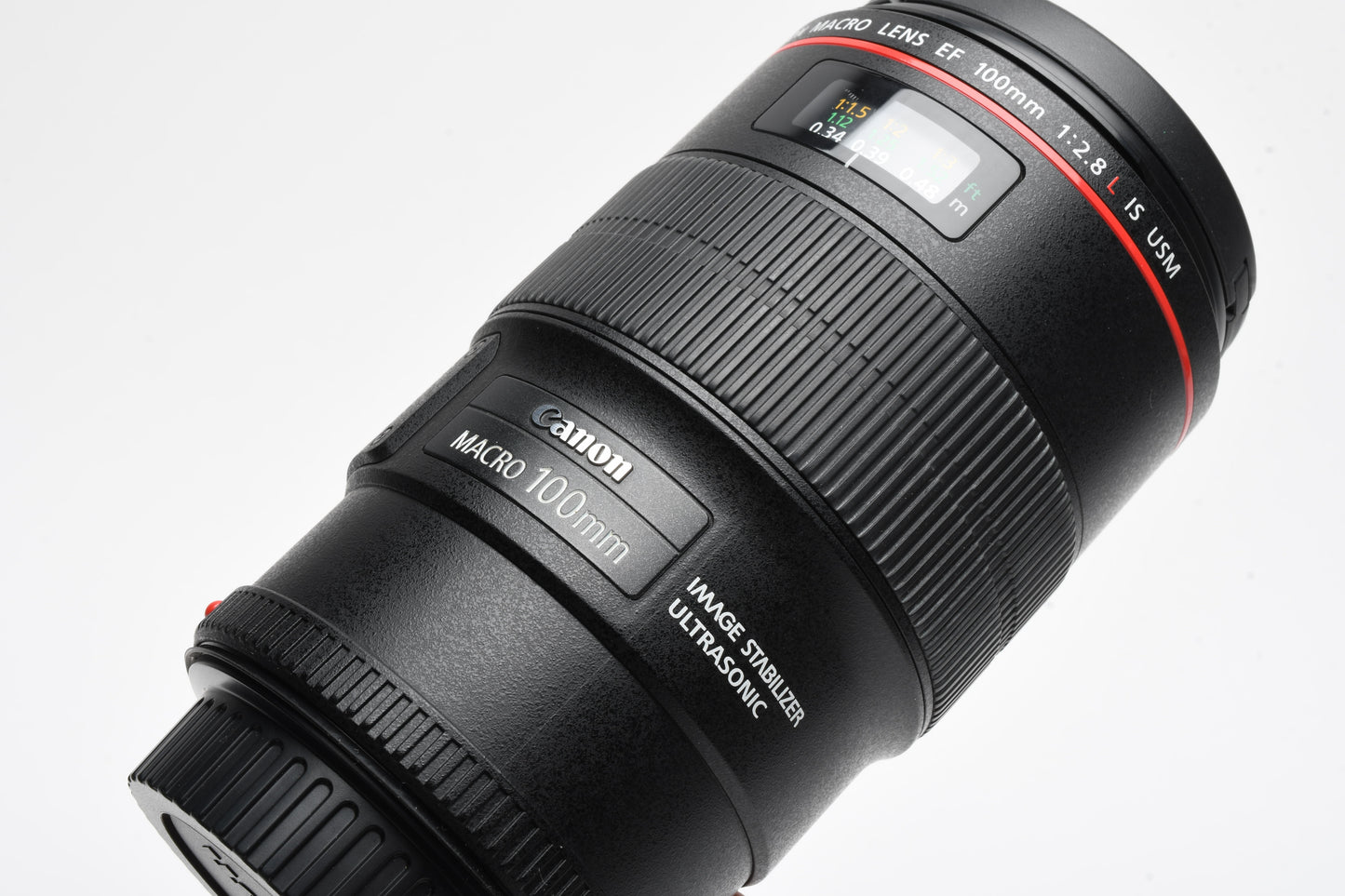 Canon EF 100mm f2.8L IS Macro USM lens, caps, very sharp, Mint-