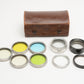 Set of 9 28.5mm filters Rollei Hellgrun, UV, Sport, Gelb, Hellblau + Close-ups