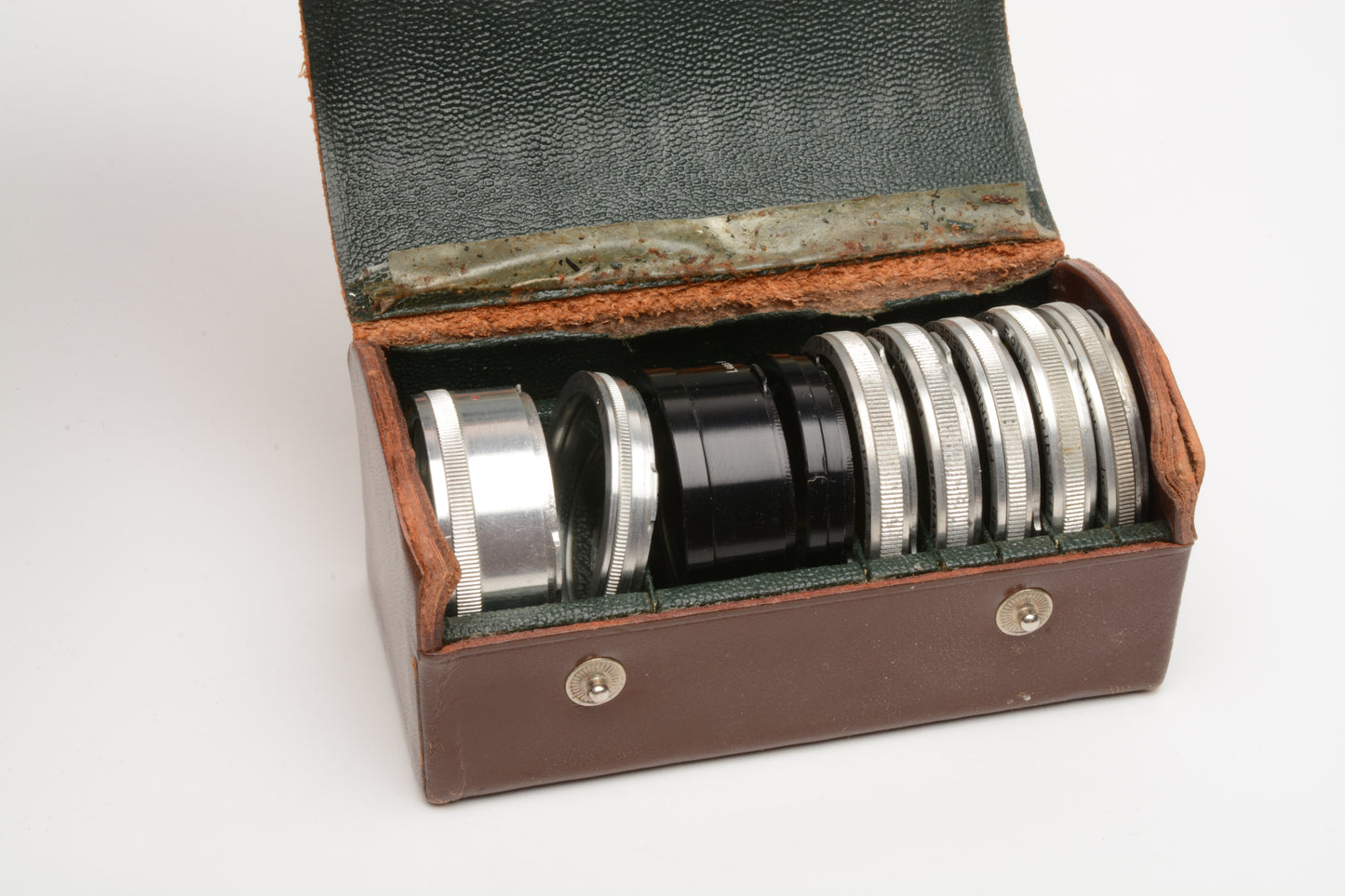 Set of 9 28.5mm filters Rollei Hellgrun, UV, Sport, Gelb, Hellblau + Close-ups