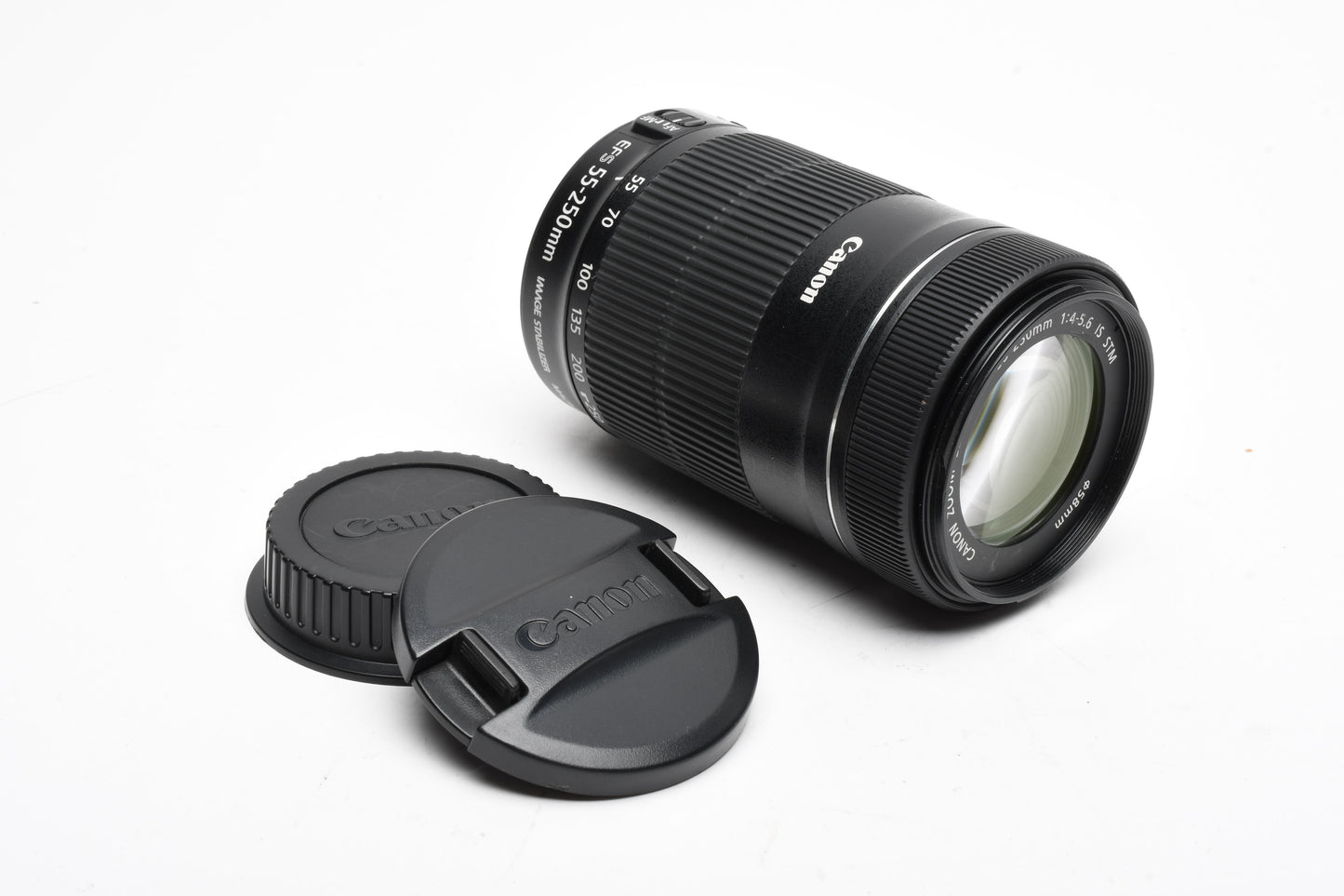 Canon EF-S 55-250mm f4-5.6 IS Zoom lens, w/Caps, Clean!