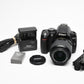 Nikon D3000 DSLR w/Nikkor AFS 18-55mm f3.5-5.6G Lens, Batt, Charger, 25K Acts
