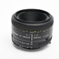Nikon AF Nikkor 50mm f1.8D prime lens, very clean, nice prime lens w/caps