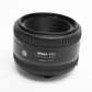Nikon AF Nikkor 50mm f1.8D prime lens, very clean, nice prime lens w/caps